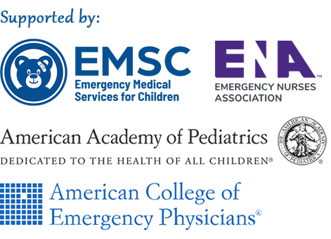 Organizations supporting the project are EMSC, ENA, AAP, and ACEP
